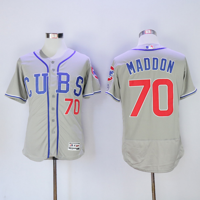 Men Chicago Cubs #70 Maddon Grey CUBS MLB Jerseys->chicago cubs->MLB Jersey